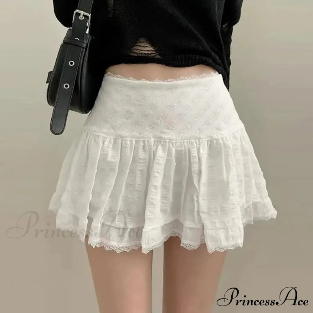 Delicate Sugary Cake Waist Skirt White / S skirts-250223