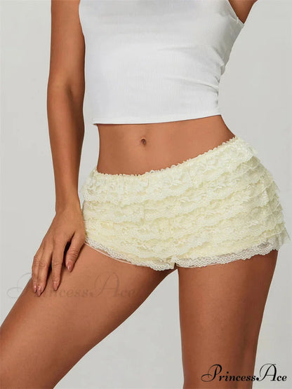 Delicate Tiered Frill Fitted Mini short-250223