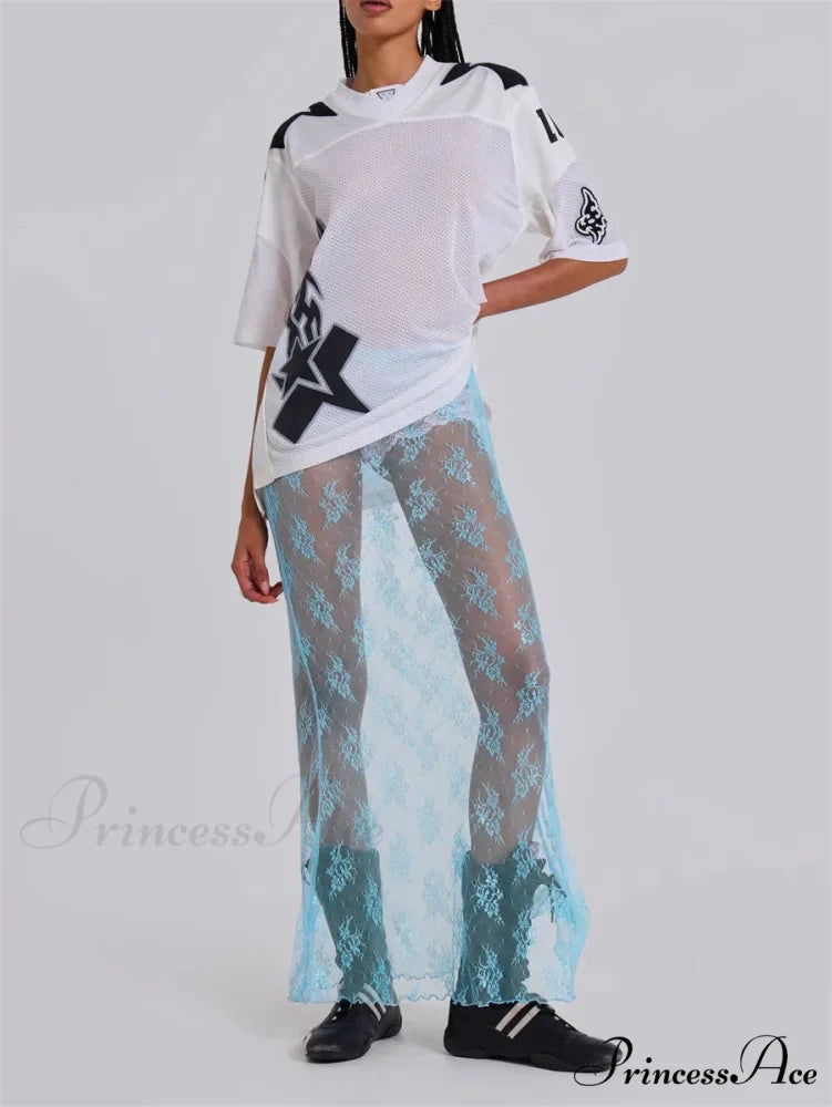 Delicate Transparent Long Split Provocative Transparent Cover Up Beach Skirt skirt-250126