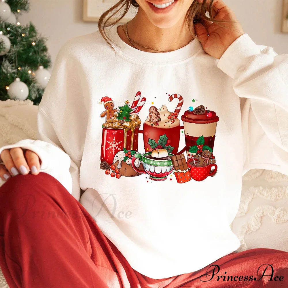Delicious Hot Cocoa Chocolates Cake Printed Christmas Hoodie Christmas Hoodies-L
