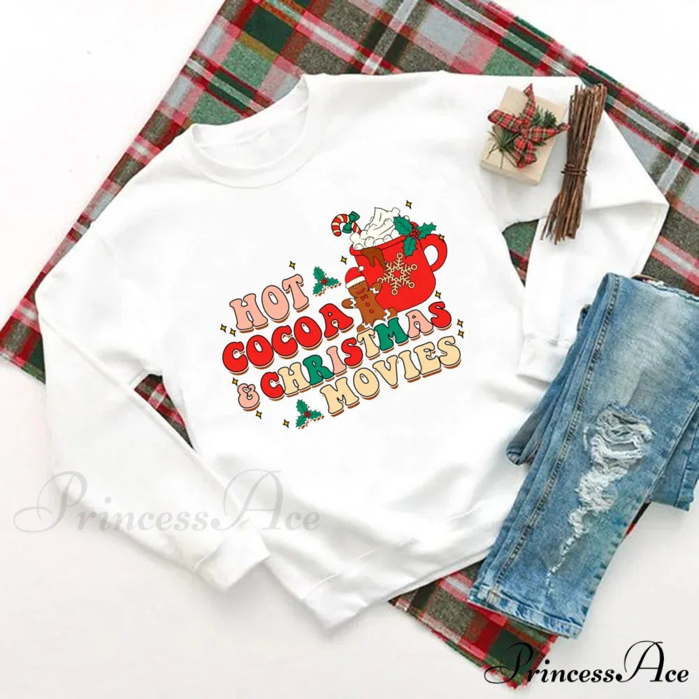 Delicious Hot Cocoa Chocolates Cake Printed Christmas Hoodie white 6 / S Christmas Hoodies-L