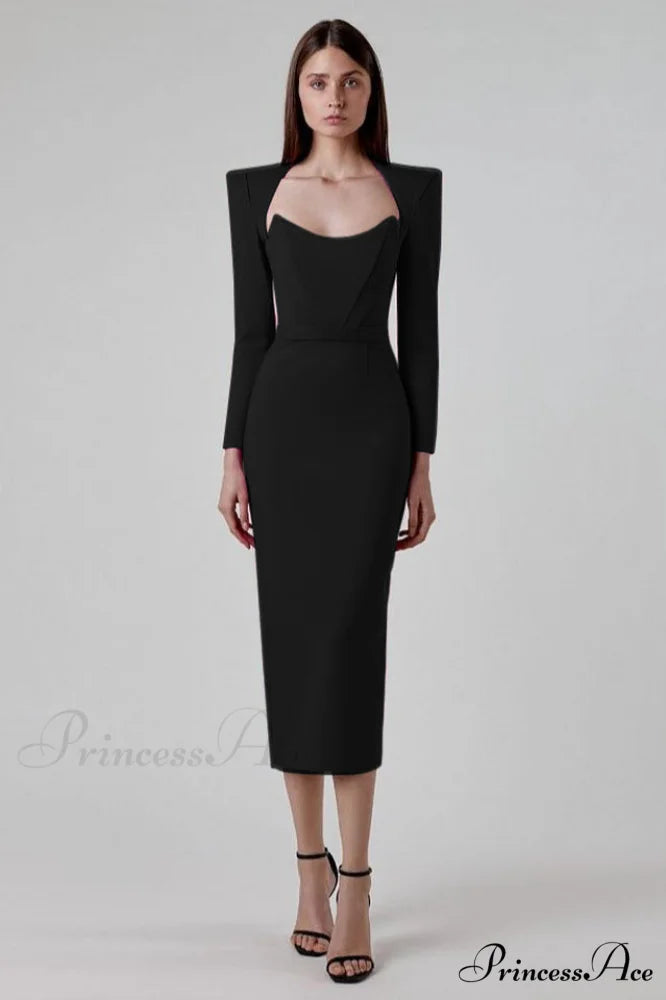 Delilah Bandage Stylish Midi Dress XS / Black