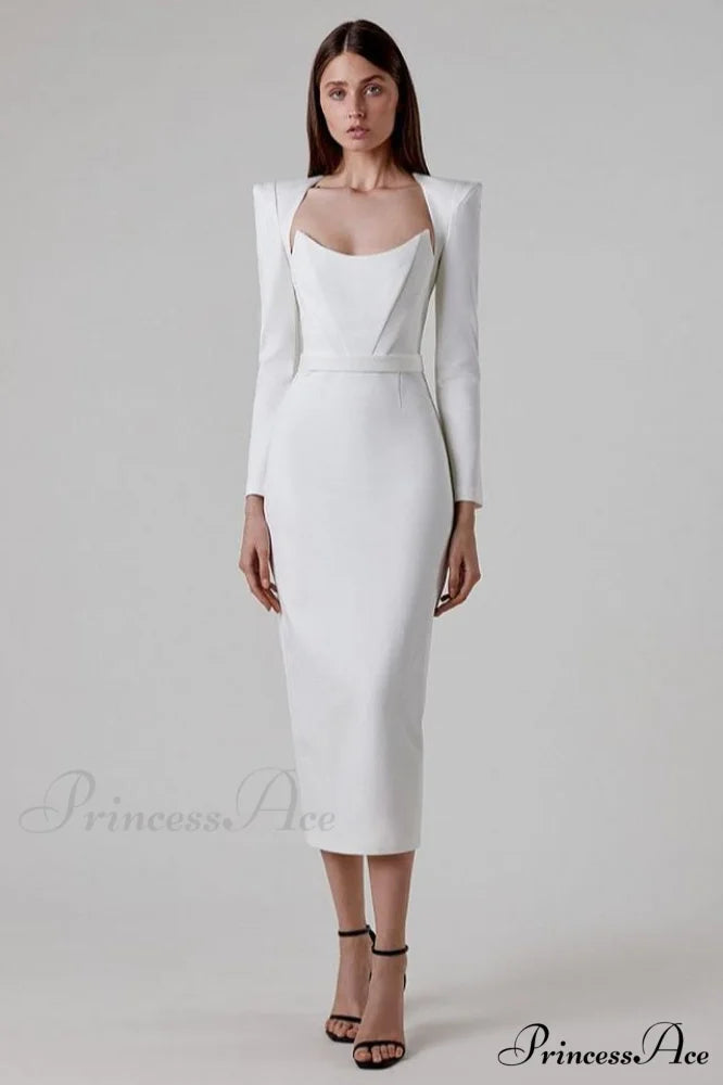 Delilah Bandage Stylish Midi Dress XS / White