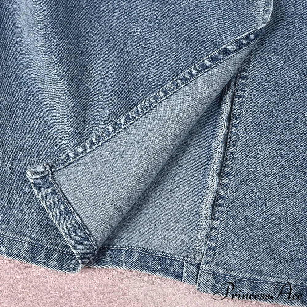 Denim Dreams Stylish Lace-Up Mini Dress