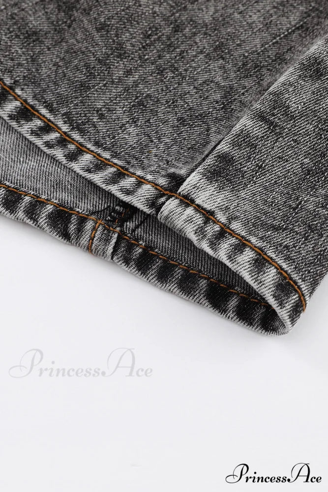 Denim - Jacket Puff Button-Up Arm Black