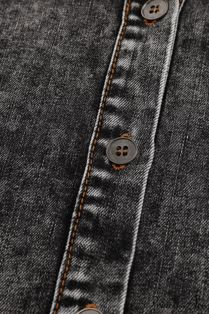 Denim - Jacket Puff Button-Up Arm Black