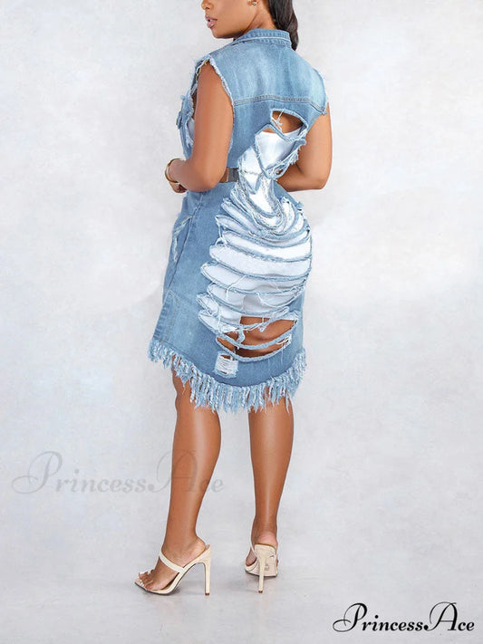 Denim Ripped Graceful Hole Short Jeans