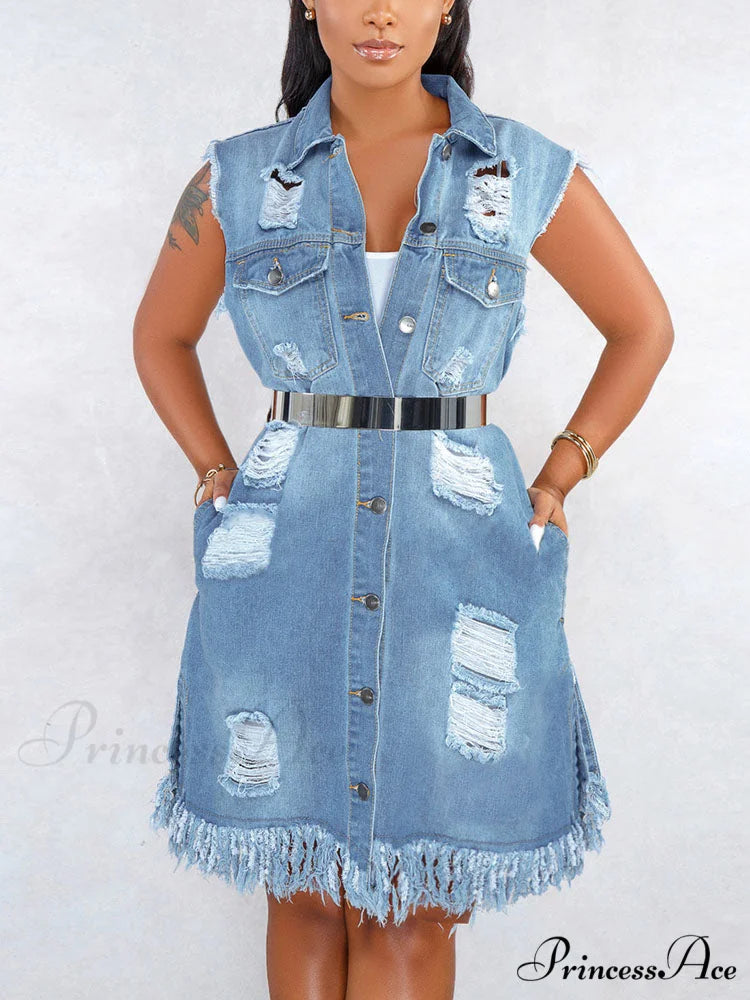 Denim Ripped Graceful Hole Short Jeans