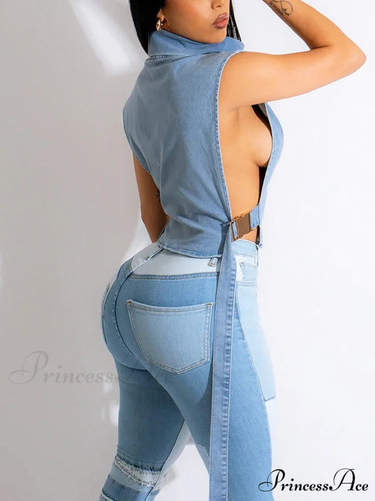 Denim Skate Graceful Mini Skirt