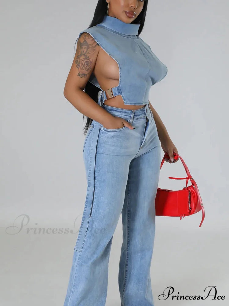 Denim Skate Graceful Mini Skirt