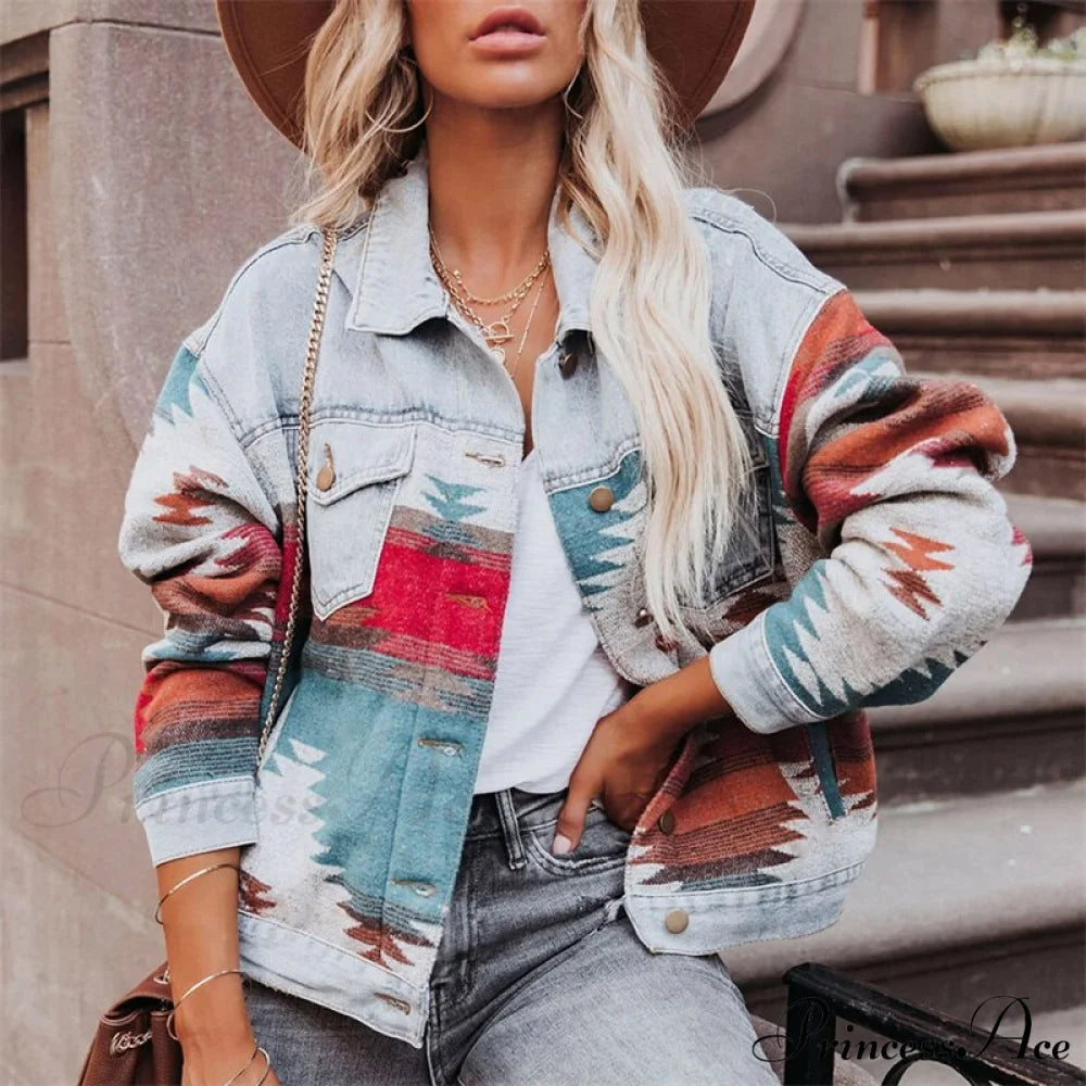 Denim Stitched Wool Coat light color / S