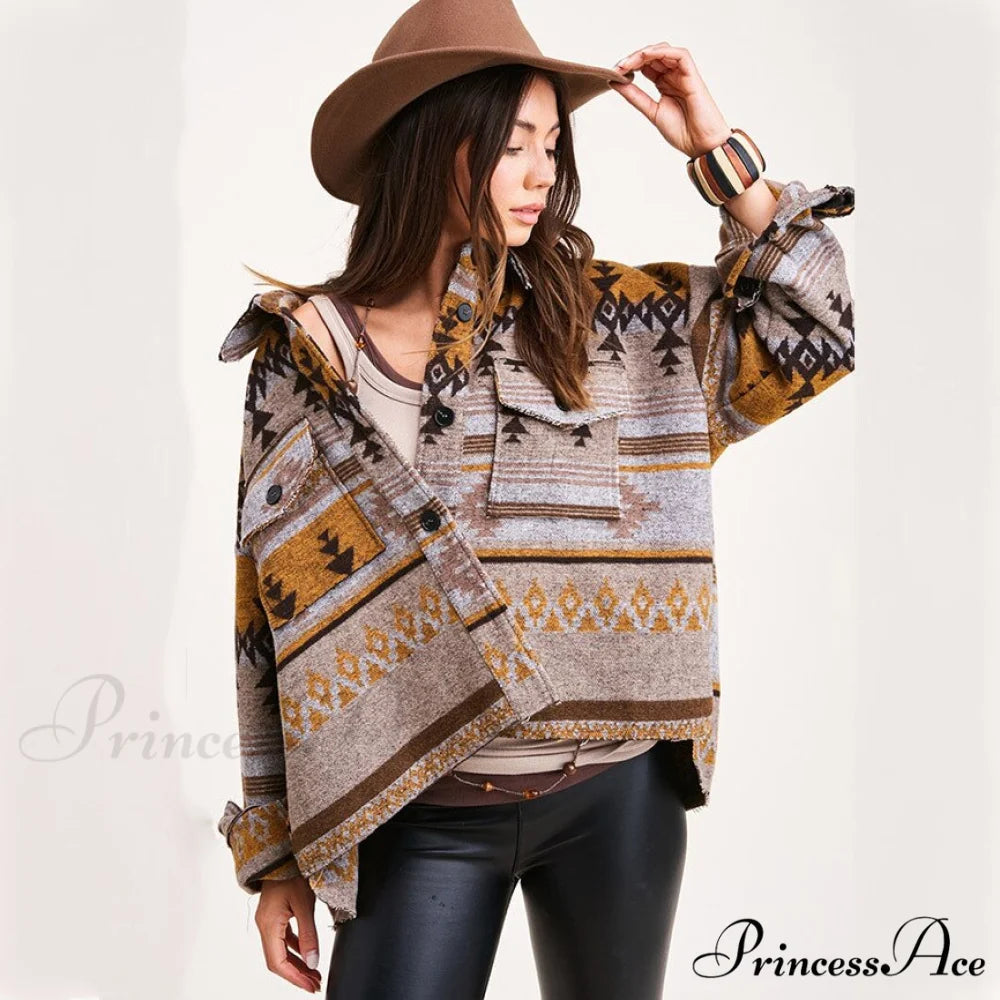 Denim Stitched Wool Coat Yellow / S