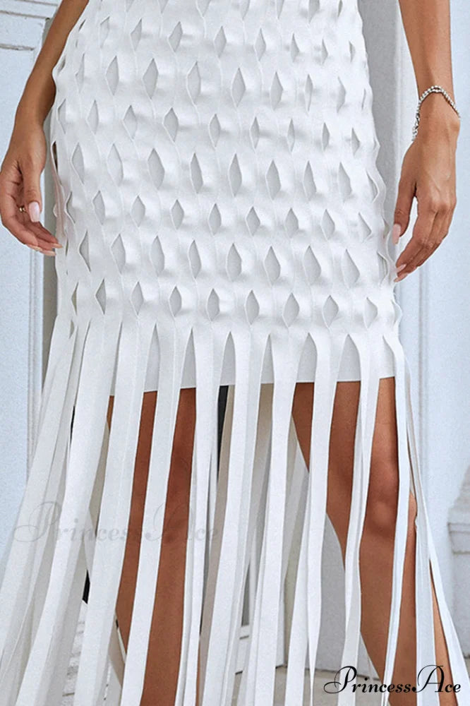 Denisa Sleeveless Stylish Tassel Dress