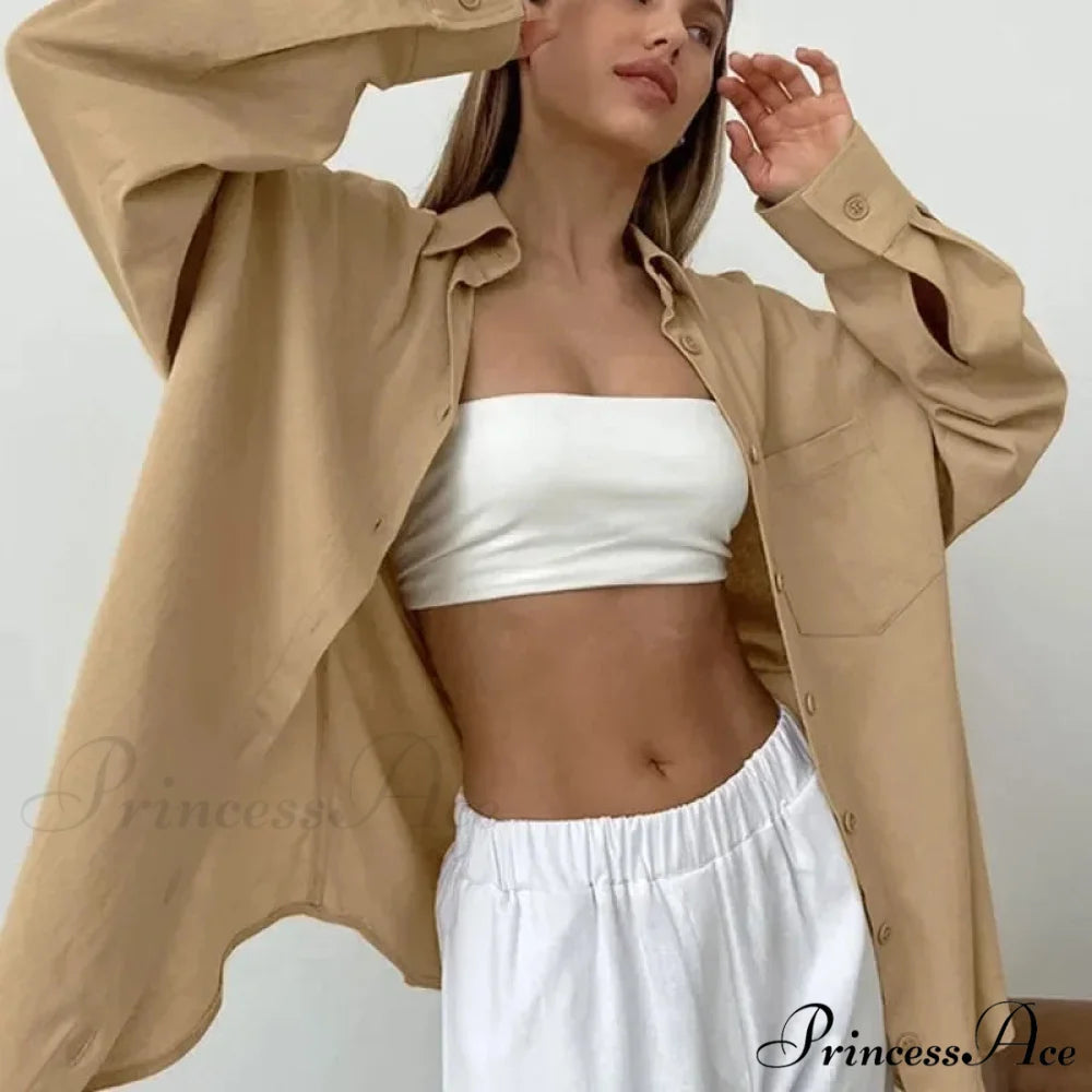 Dense Baggy Cotton Top Graceful Fall Top blouse-250126