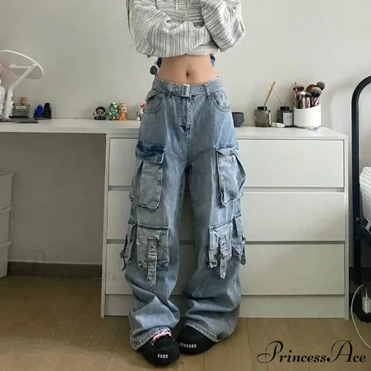 Dense Industry Freight Denim Women Trousers pants-241228