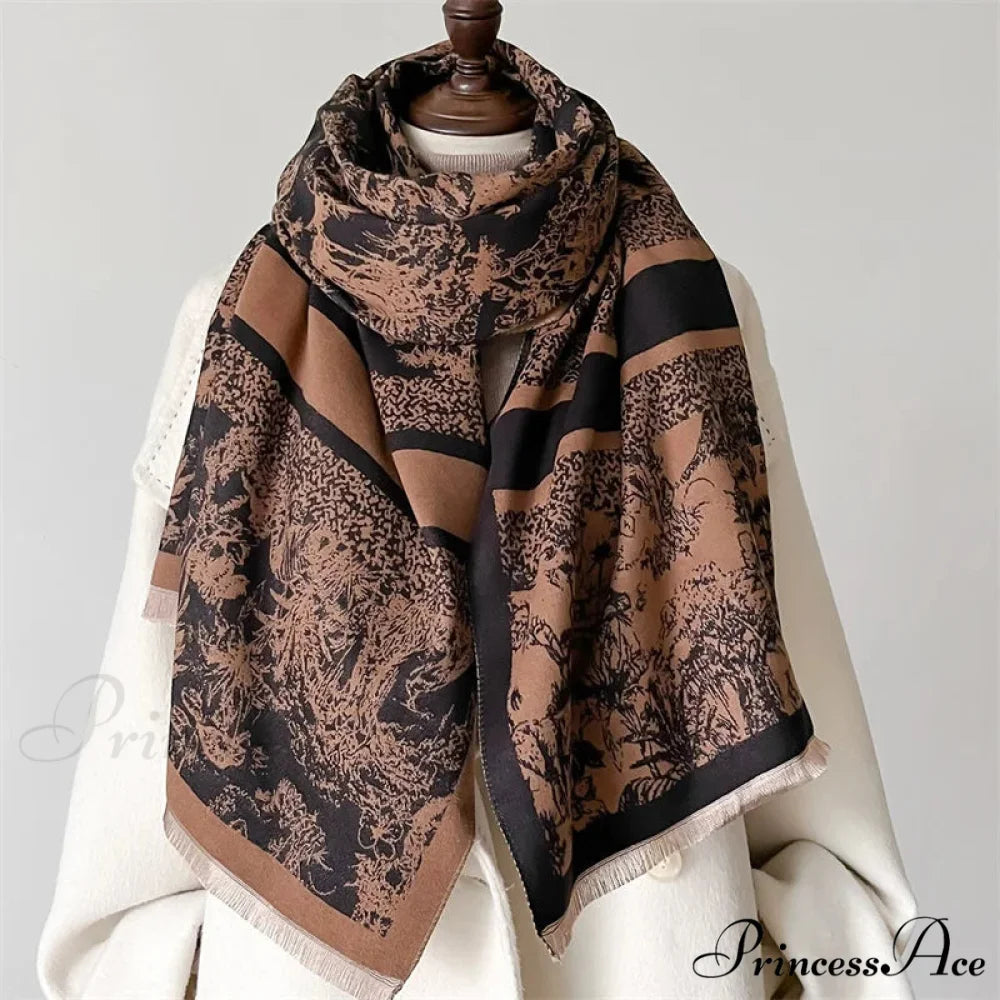 Dense Wool Blanket Winter Scarf black 1 scarf-241228