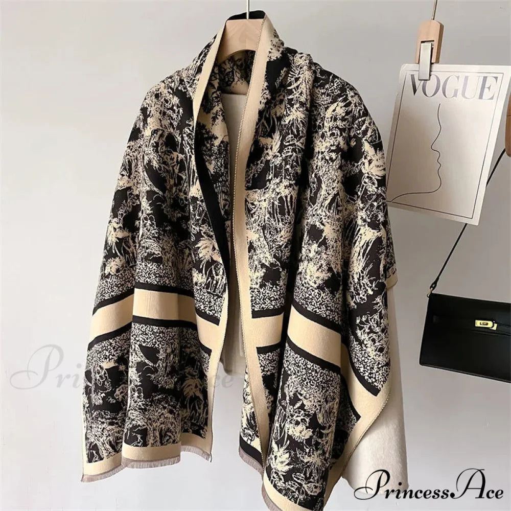 Dense Wool Blanket Winter Scarf black 2 scarf-241228