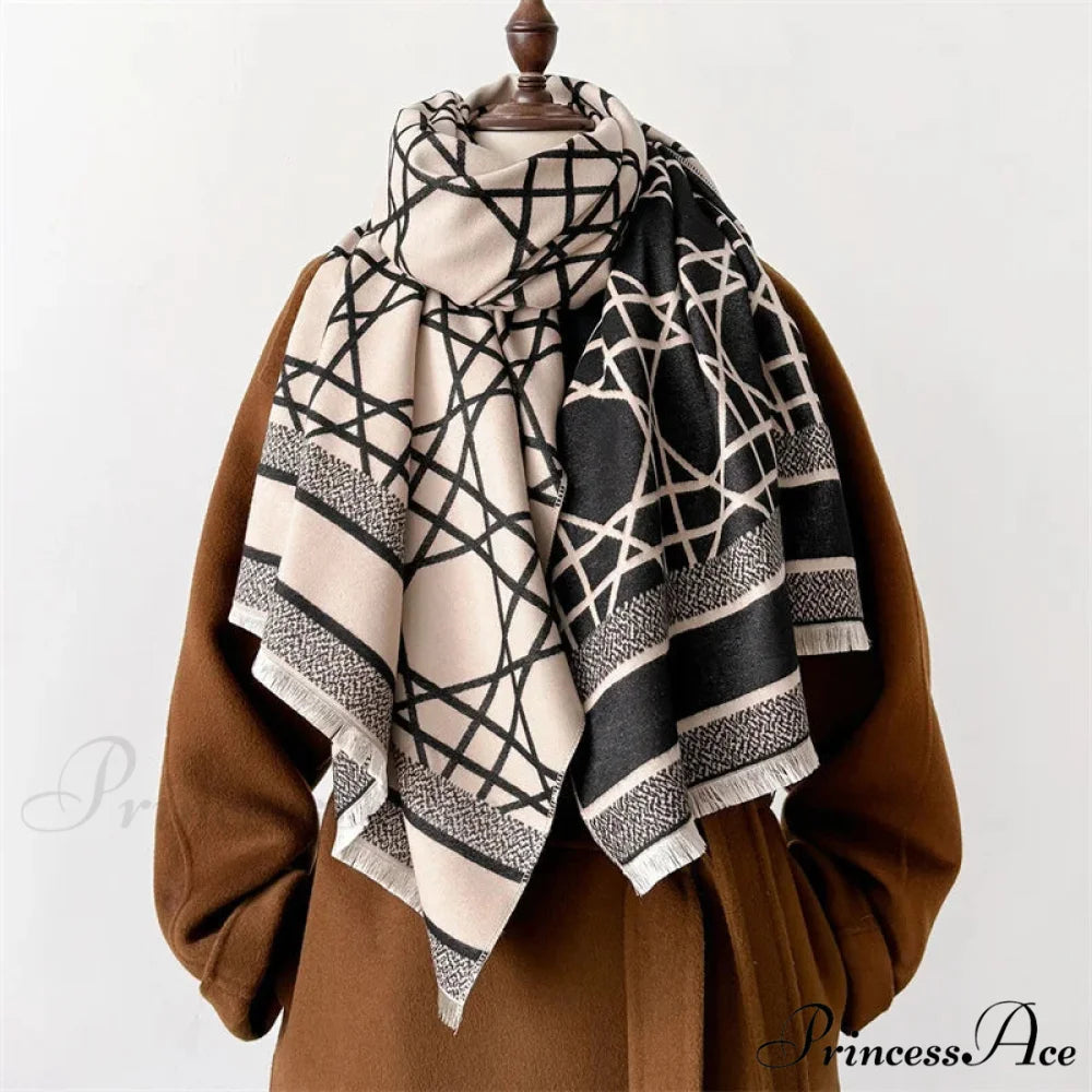 Dense Wool Pashmina Wrap Scarf black2 scarf-241228