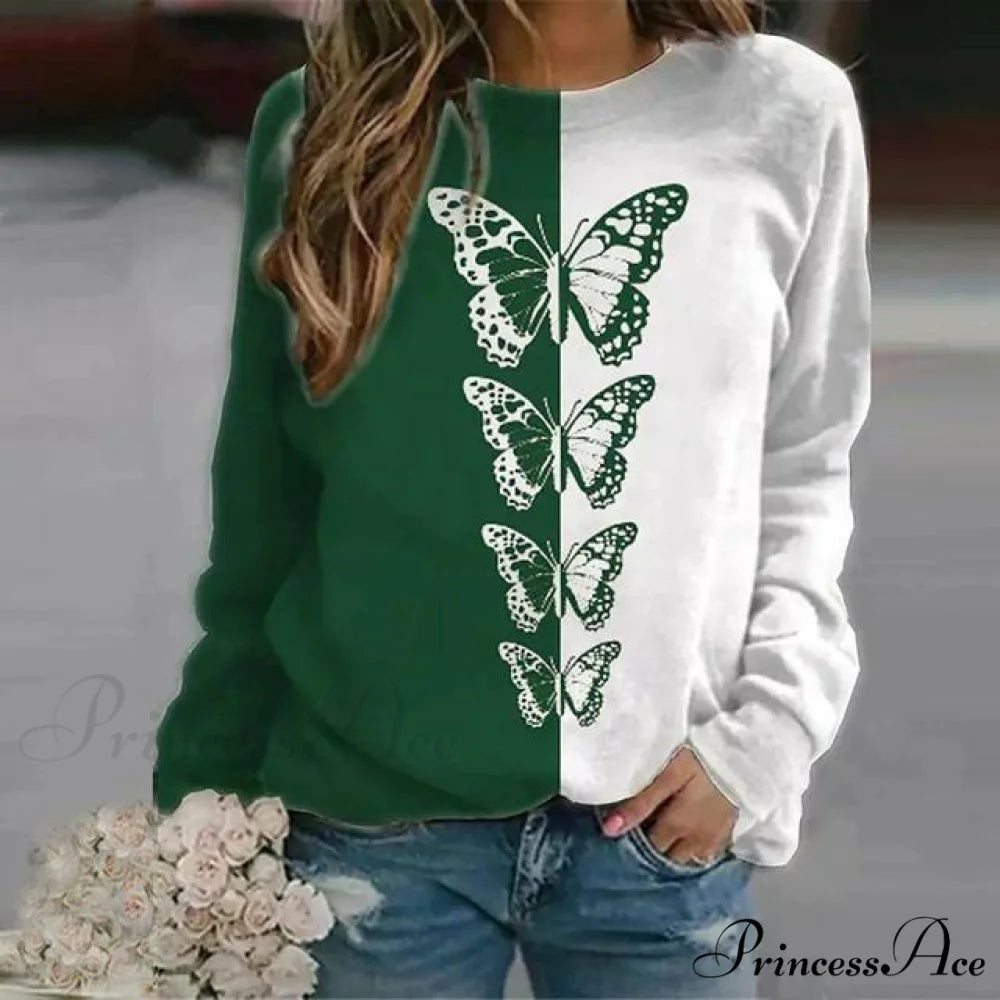 Design Butterfly T-Shirt Green / S