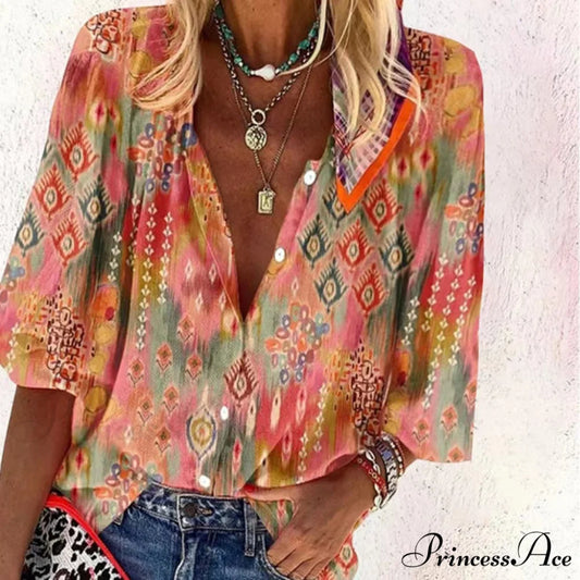 Design Casual Ethnic Blouse Multicolor / S