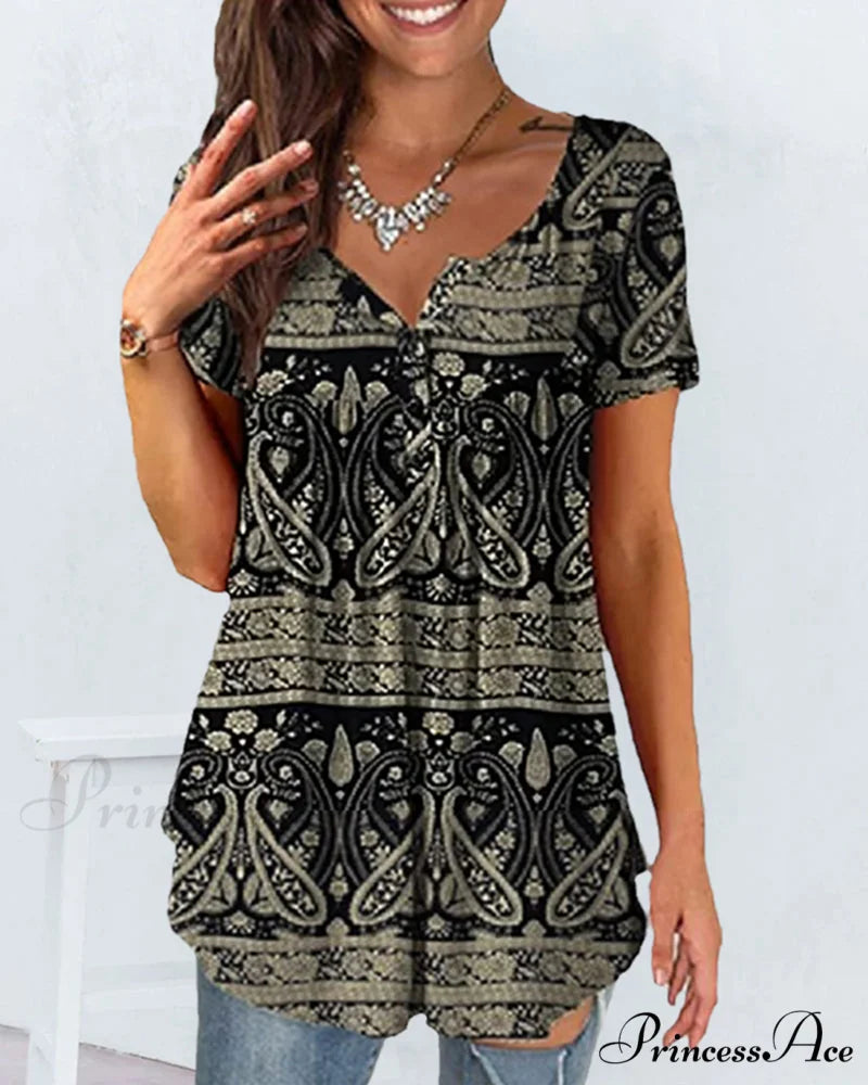 Design Graphic Loose Fit T-Shirt Black / M