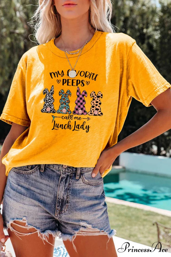 Design Graphic Rabbit T-shirt Mustard Yellow / S