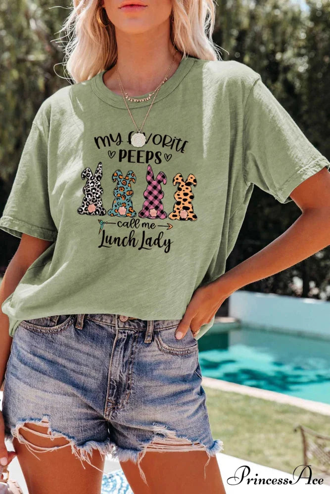 Design Graphic Rabbit T-shirt Olive Green / S