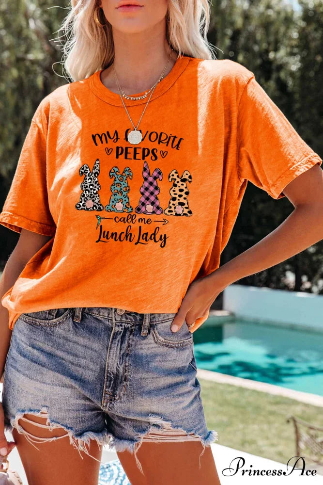 Design Graphic Rabbit T-shirt Orange / S