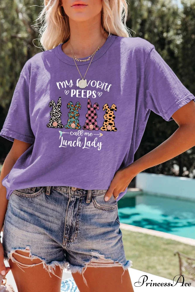 Design Graphic Rabbit T-shirt Purple / S