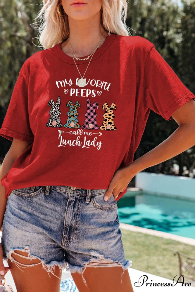 Design Graphic Rabbit T-shirt Red / S