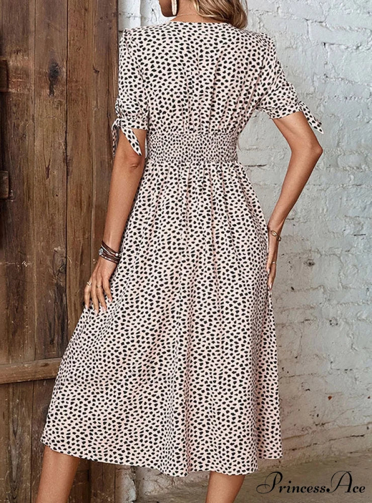 Design Leopard V-Neck Dress