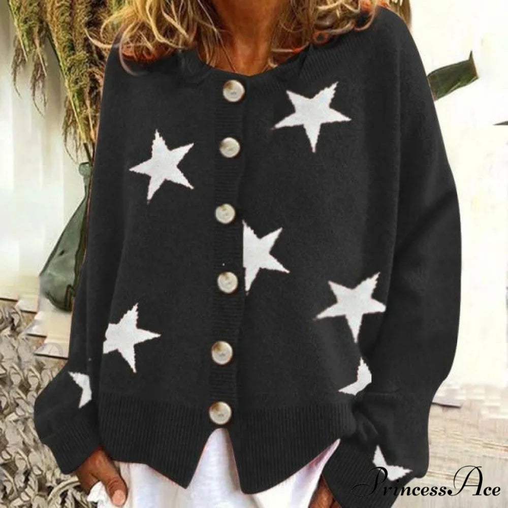 Design Star Cardigan Black / S