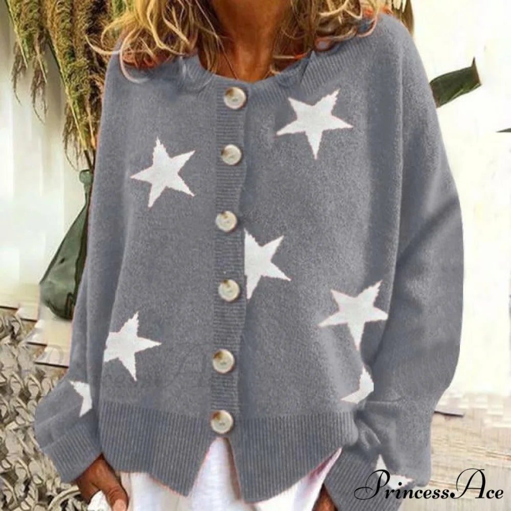 Design Star Cardigan Gray / S