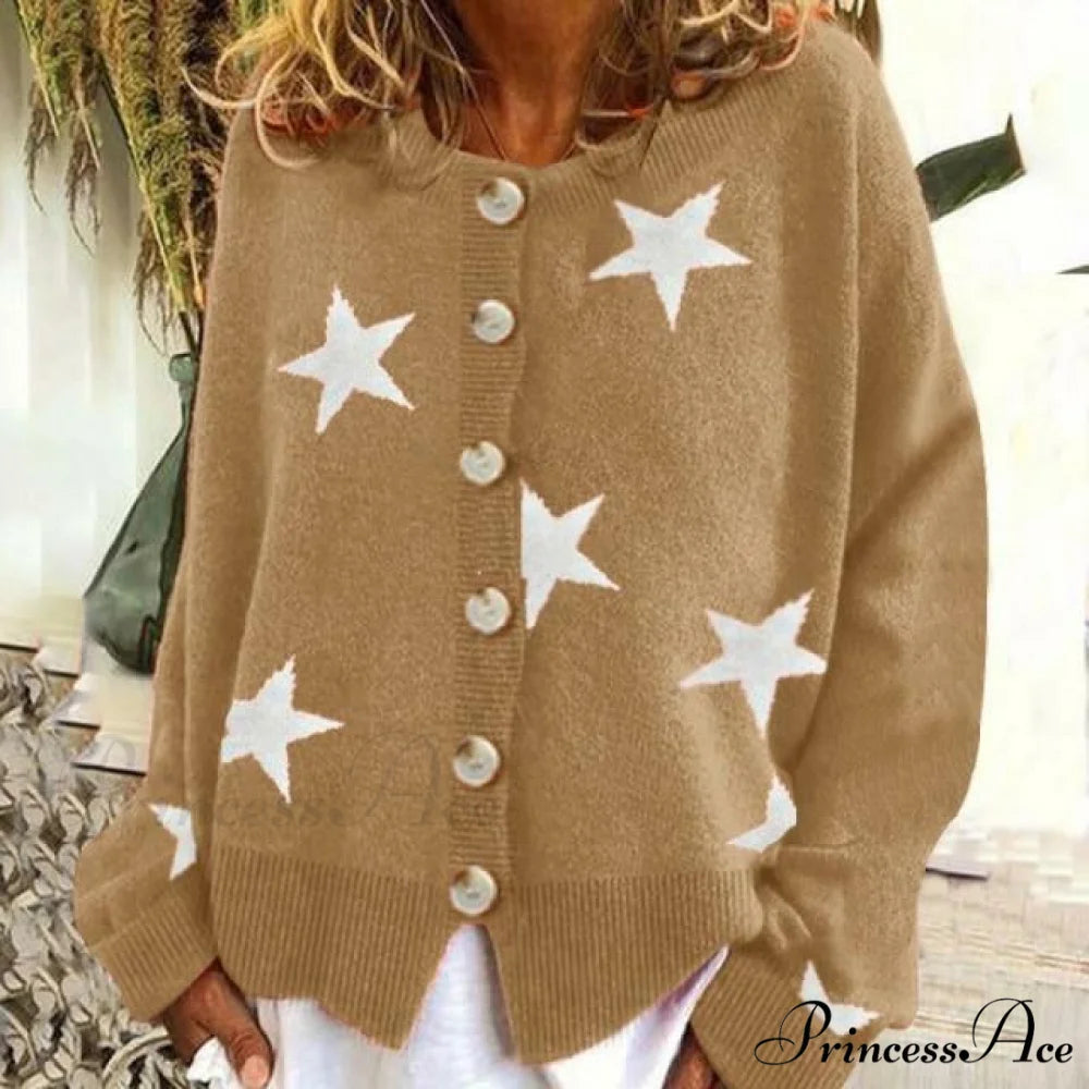 Design Star Cardigan Khaki / S