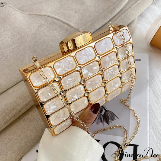 Designer Evening Clutch Wristlet White wristlet-250126