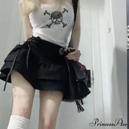 Designer Luxury Tassel Chain Y2K Goth Techwear Gothic Crossbody Sling Shoulder Bag Black