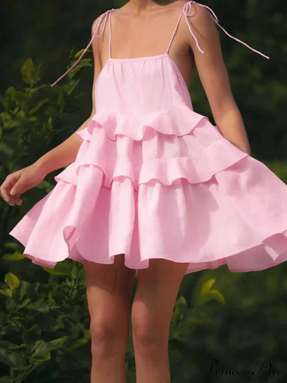 Dessert Throat High-Waisted Mini Dress Pink / S minidress-250223