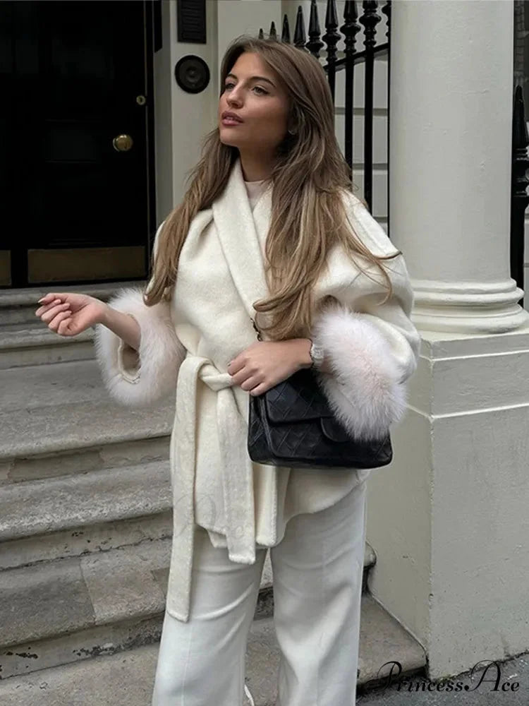 Detachable Ivory Lace Overcoat coats-241228