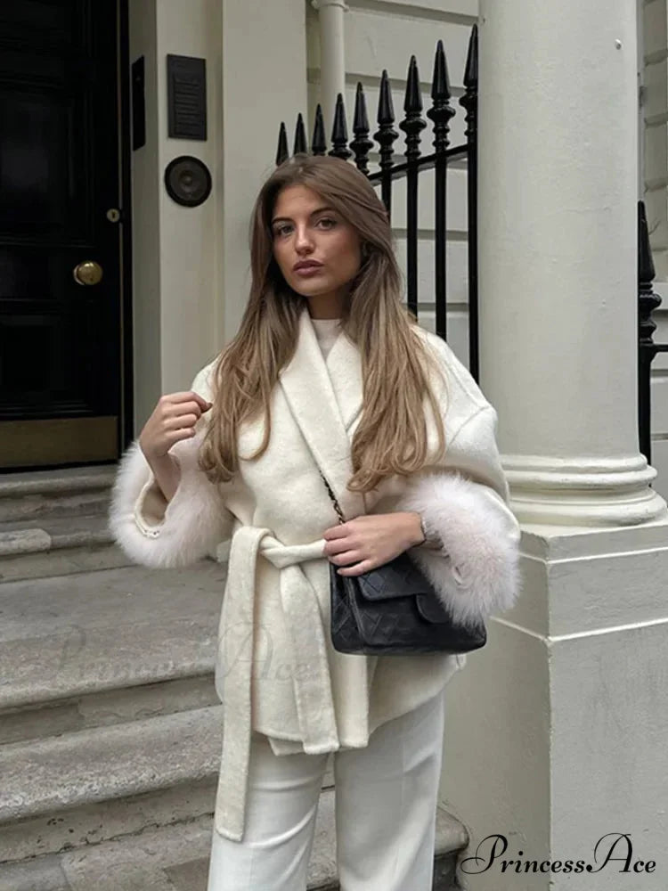 Detachable Ivory Lace Overcoat coats-241228