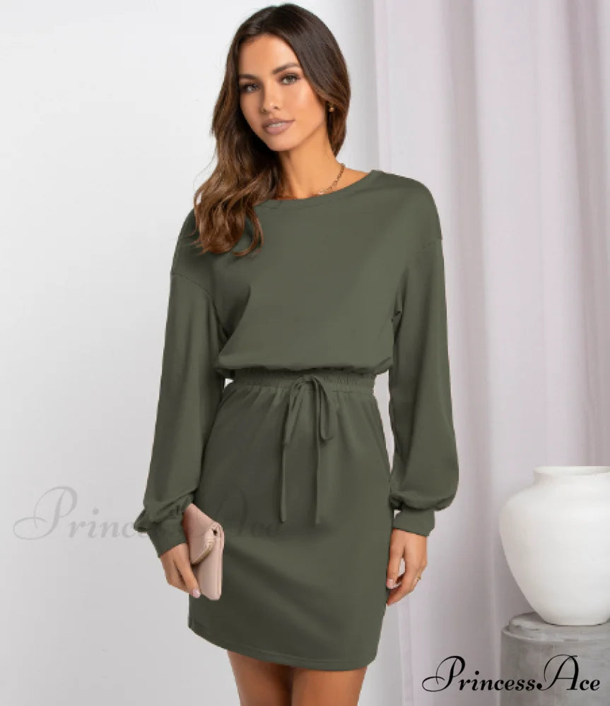 Diagonal Shoulder Fashion Skirt with Round Neck (Set of 2) M / flower gray