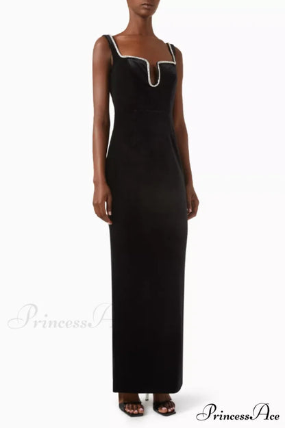 Diamant鑼?Maxi Stylish Dress in Velvet