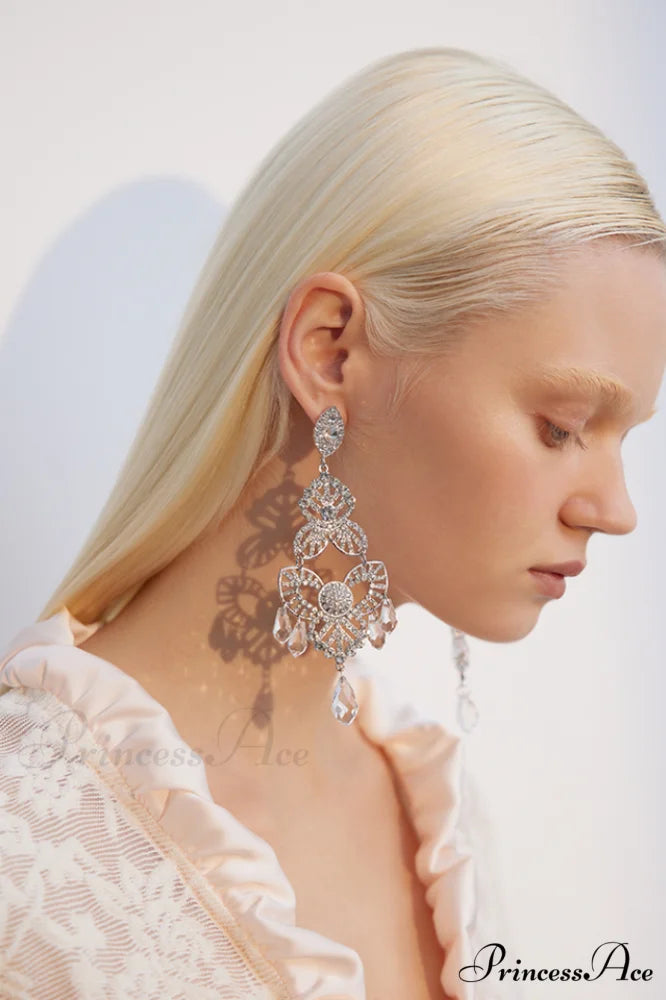 Diamante Elegant Statement Earrings Picture