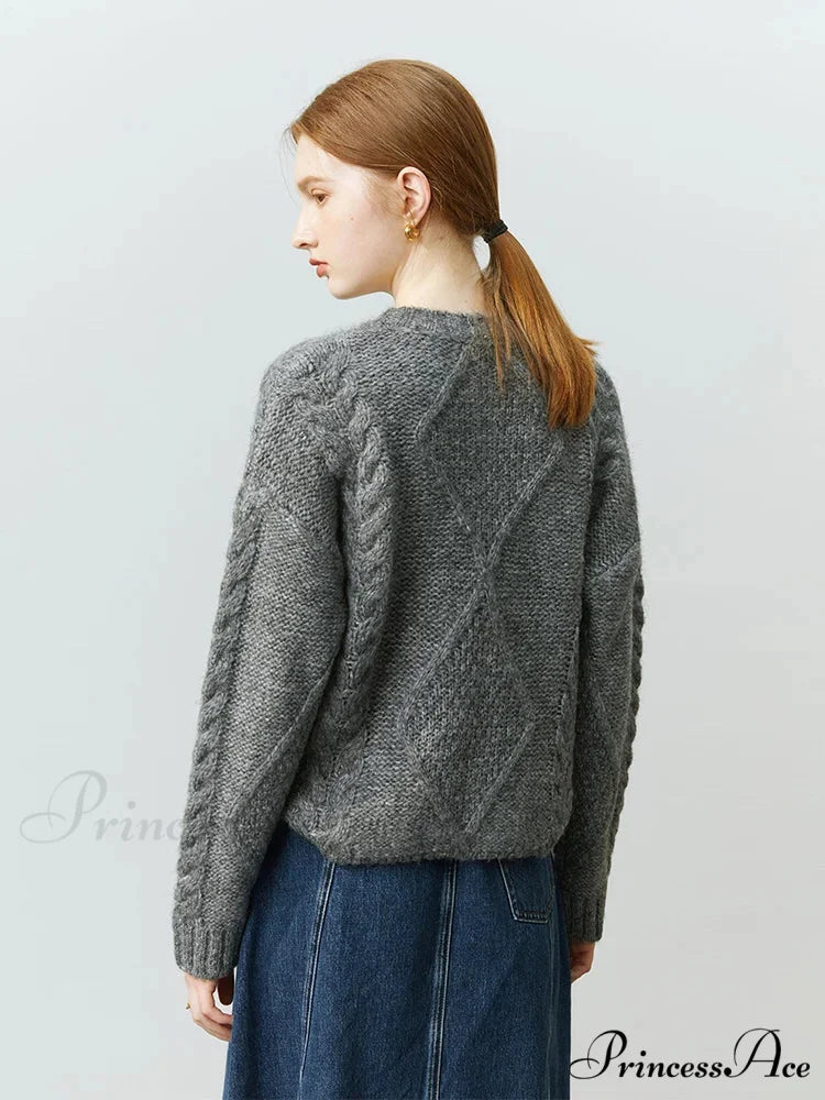 Diamond Design Spin Knitted Pullover Jumper swraters-241228