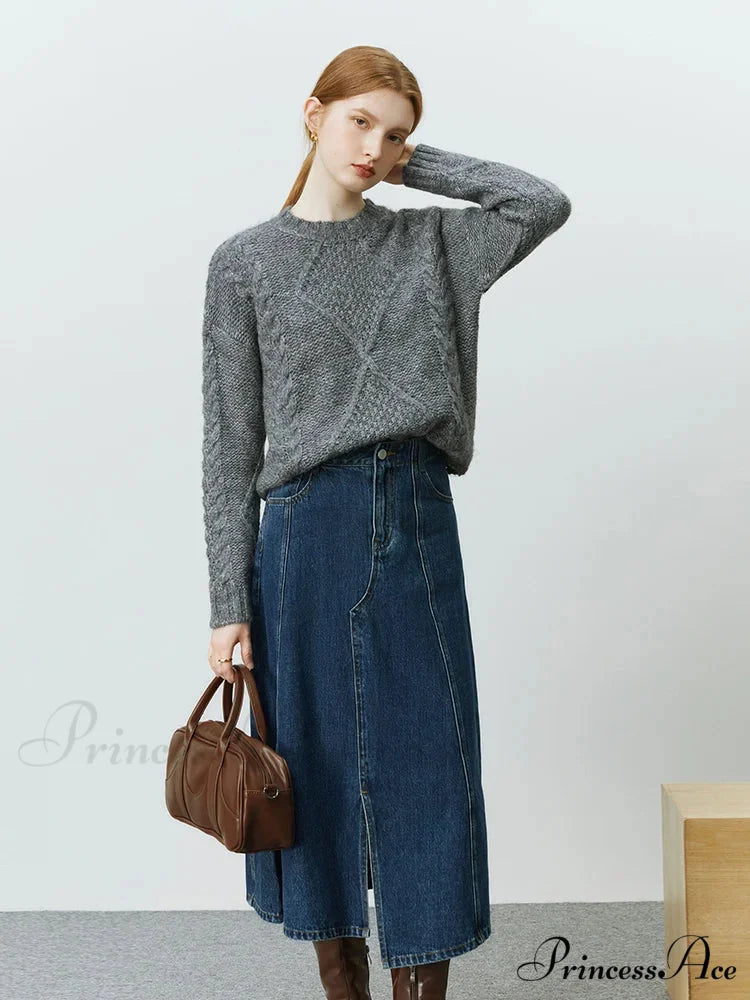 Diamond Design Spin Knitted Pullover Jumper swraters-241228