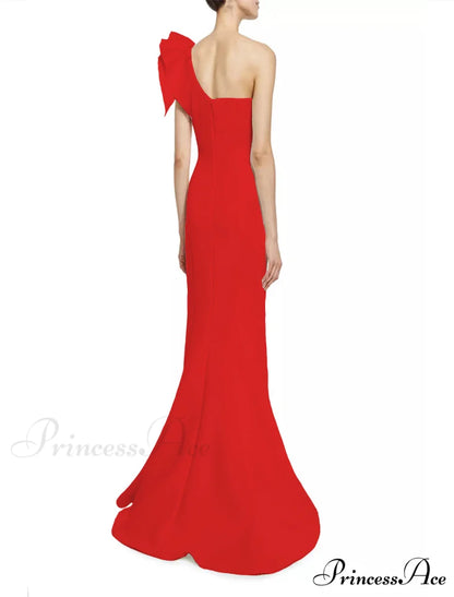 Diana Formal One Charming Shoulder Ruffle Dress