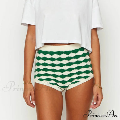 Different Color Knit Lounge Short Green / S short-250223