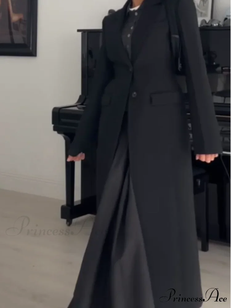 Different Color Single-Breasted Informal Overcoat overcoats-241228