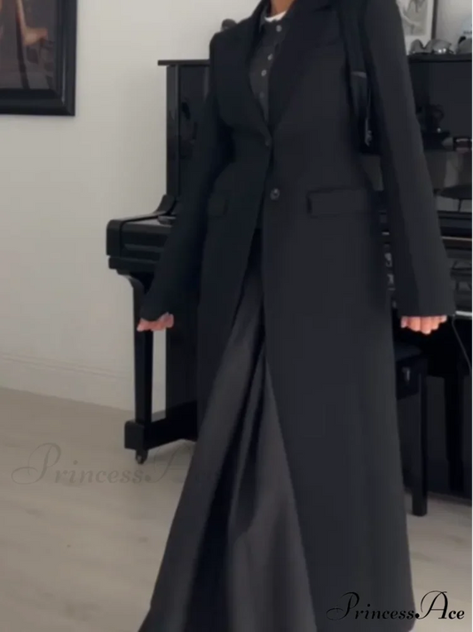 Different Color Single-Breasted Informal Overcoat overcoats-241228