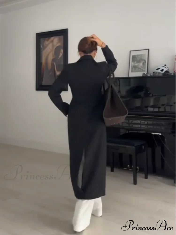 Different Color Single-Breasted Informal Overcoat overcoats-241228