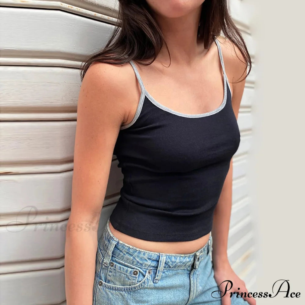 Differentiate Border Scoop Crop Top black / S croptop-250223